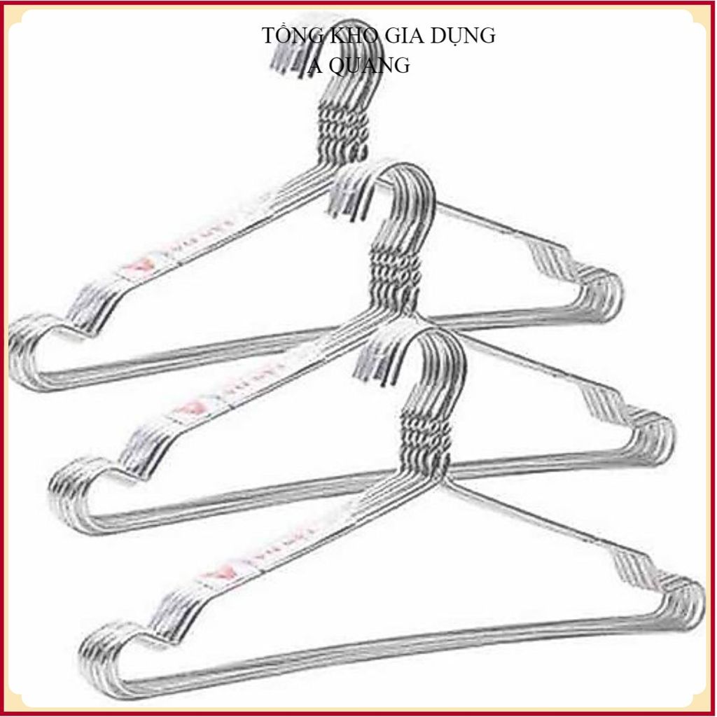(COMBO 20) MÓC ,MÓC INOX TREO QUẦN ÁO NGƯỜI LỚN CAO CẤP, MẮC ÁO INOX CHỐNG GỈ, bịch 10 móc bền đẹp