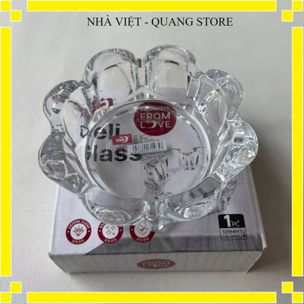 GẠT TÀN TRÒN TRẮNG CAO CẤP, GẠT TÀN THỦY TINH BỀN ĐẸP, Trang Trí Bàn Tiện Lợi, Sử Dụng Hàng Ngày