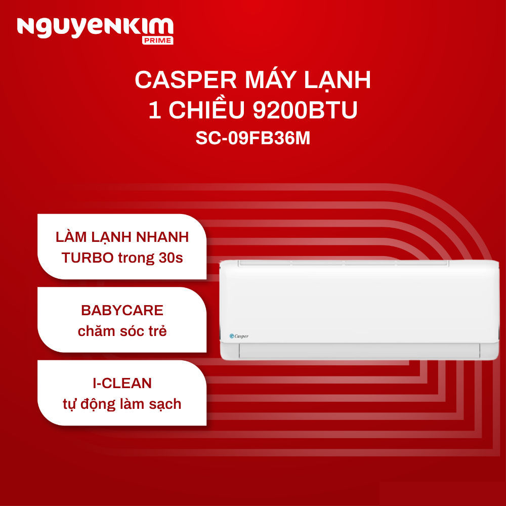 [Phí Lắp đặt 0Đ HN HCM] Máy lạnh/Điều hòa Casper 1 HP SC-09FB36M