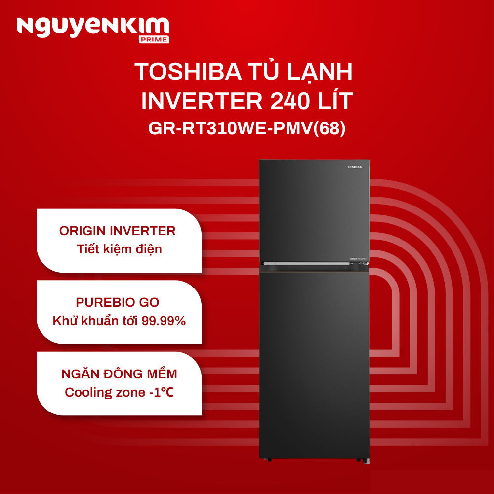 [Phí Lắp đặt 0Đ HN HCM] Tủ lạnh Toshiba Inverter 240 lít GR-RT310WE-PMV(68)