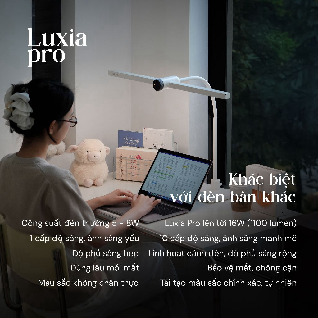 Đèn Bàn Học Bảo Vệ Mắt Velix Luxia Pro 1100 Lumen CRI 95, Chống Cận - Hàng Chính Hãng | BigBuy360 - bigbuy360.vn
