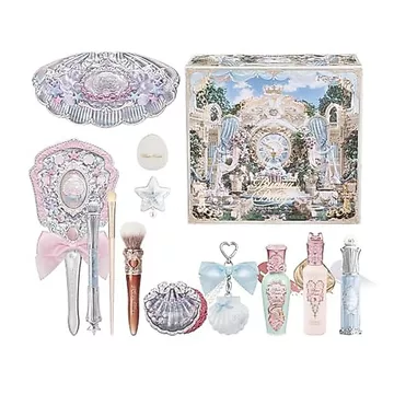 Bộ trang điểm 12 mảnh Jewel của Flower Knows Shell, Son bóng × 2 + Blush × 1 + Bảng phấn mắt × 1 + Highlighter × 3 + Kẹp tóc × 1 + Mini Powder Puff × 1 + Blush Brush × 1 + Eyeshadow Brush × 1 + Eyesha