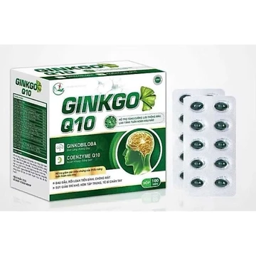 GINKGO Q10 - GINKOBILOBA, COENZYME Q10 Tăng cường lưu thông máu não, tuần hoàn máu não. (hộp xanh)