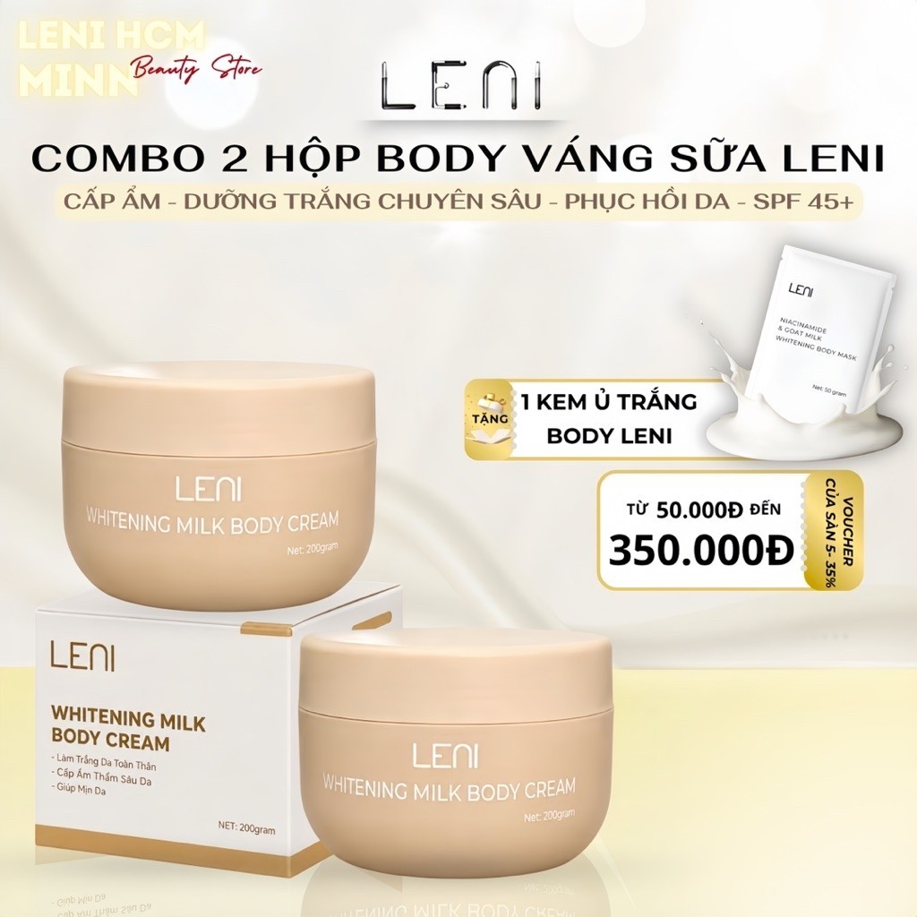 (LENI MINN - HOẢ TỐC🚀) COMBO 2 Body Váng Sữa dưỡng trắng da, chống nắng (TẶNG KEM Ủ TRẮNG DA BODY)