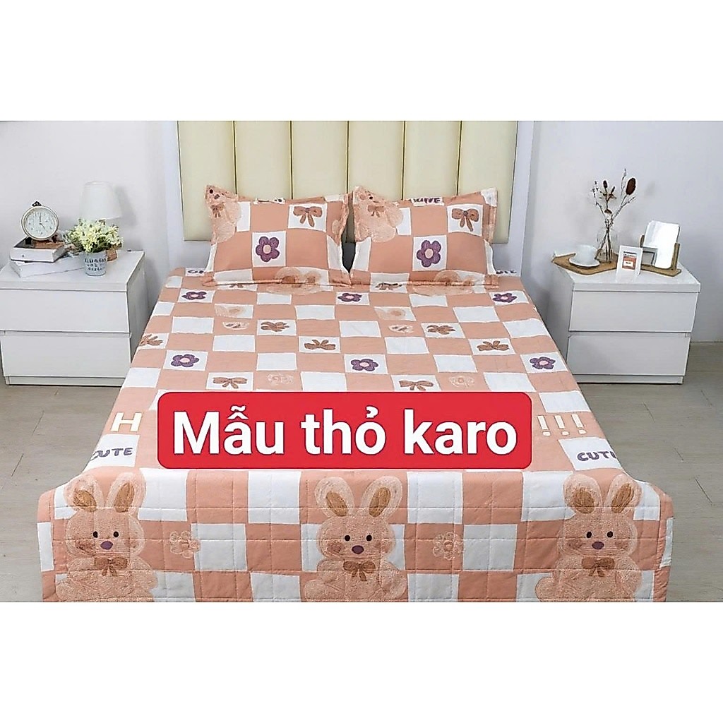 Bộ Ga Gối 3 Món Cotton Poly,1 Ga Chun 2 Vỏ Gối, Bọc Đệm 2–10cm, Không Kèm Chăn,Mẫu sọc đen | BigBuy360 - bigbuy360.vn