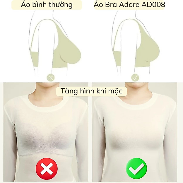 Áo Su Tàng Hình Không Gọng Không Đường May Chống Chảy Xệ ADORE AD008 | BigBuy360 - bigbuy360.vn