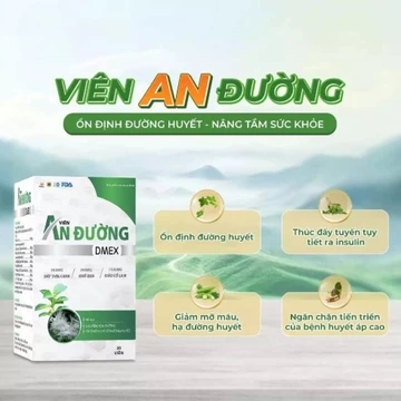 Viên An Đường DMEX 30 Viên – Dây Thìa Canh Khổ Qua Giảo Cổ Lam Hỗ Trợ Chuyển Hóa Đường, Đường Huyết