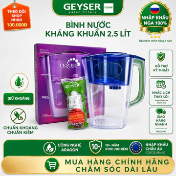 BÌNH LỌC NƯỚC KHÁNG KHUẨN GEYSER BLUE MINI 2.5L – CATALON 3IN1, NHẬP KHẨU NGA