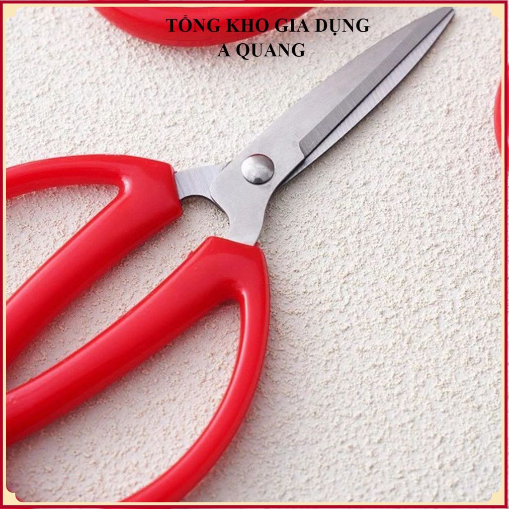 (COMBO 5) KÉO INOX ĐA NĂNG CÁN NHỰA CHỐNG GỈ, KÉO MÀU ĐỎ SẮC BÉN DÙNG CHO NHÀ BẾP, Kéo Cắt Đa Năng Inox Cao Cấp
