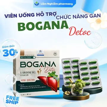 Viên uống Bogana detoc mát gan, bảo vệ chức năng gan, hỗ trợ chức năng gan hộp 60 viên