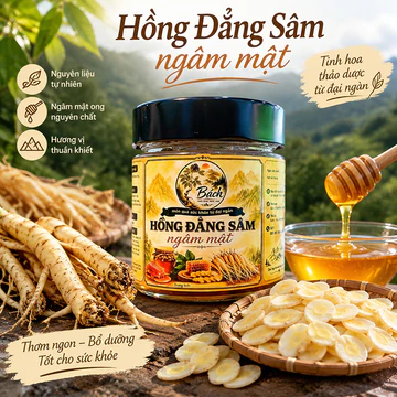 Hồng Đẳng Sâm Ngâm Mật Ong Rừng Nguyên Chất Kon Tum Hũ 500ml - Sâm Dây Ngọc Linh Ngâm Mật, Đặc Sản Kon Tum