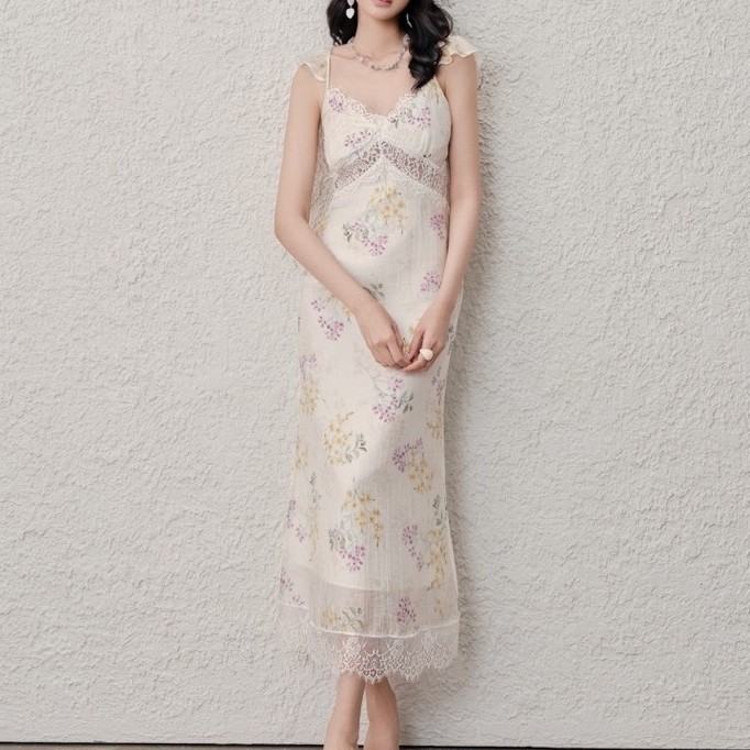 váy voan hoa phối ren Flower dress HOIVU