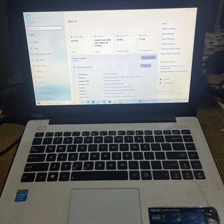 laptop cũ ASUS ram 8gb/sata3 120gb