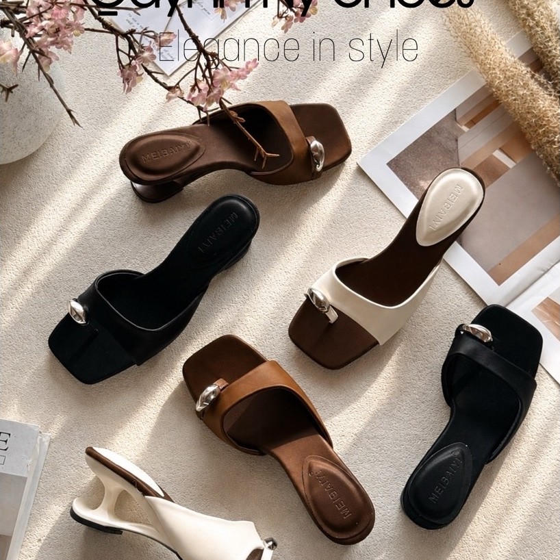 QYS - (Bản nâng cấp 5cm)  Giày cao gót nữ khoá charm phối màu cực đẹp sang trọng - giày nữ thời trang sang trọng