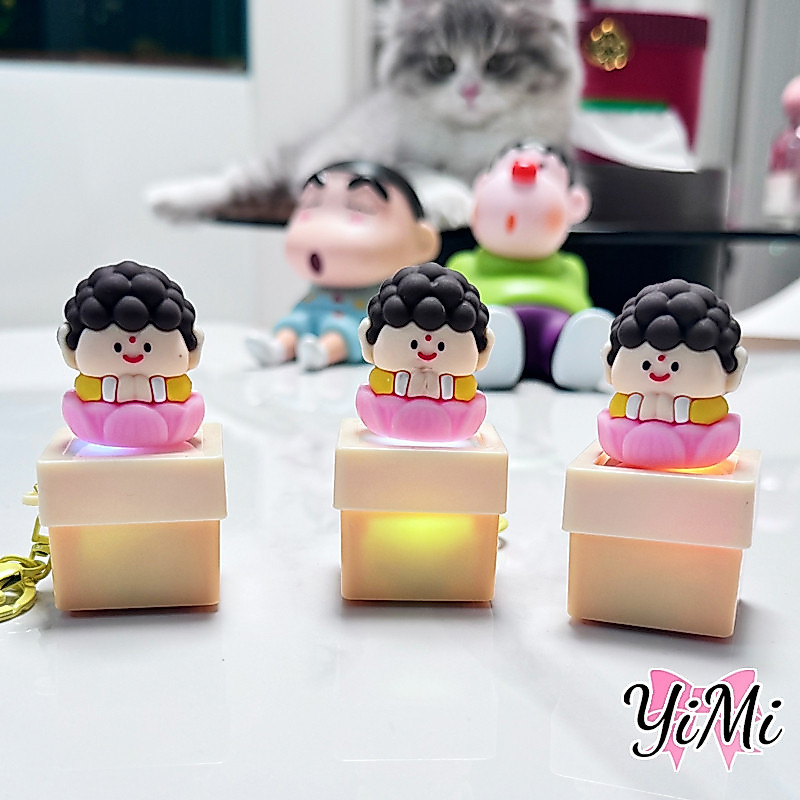 Yimi Voice Giải Nén Móc Chìa Khóa Điện Tử Nút Cá Gỗ Sáng Tạo Móc Chìa Khóa