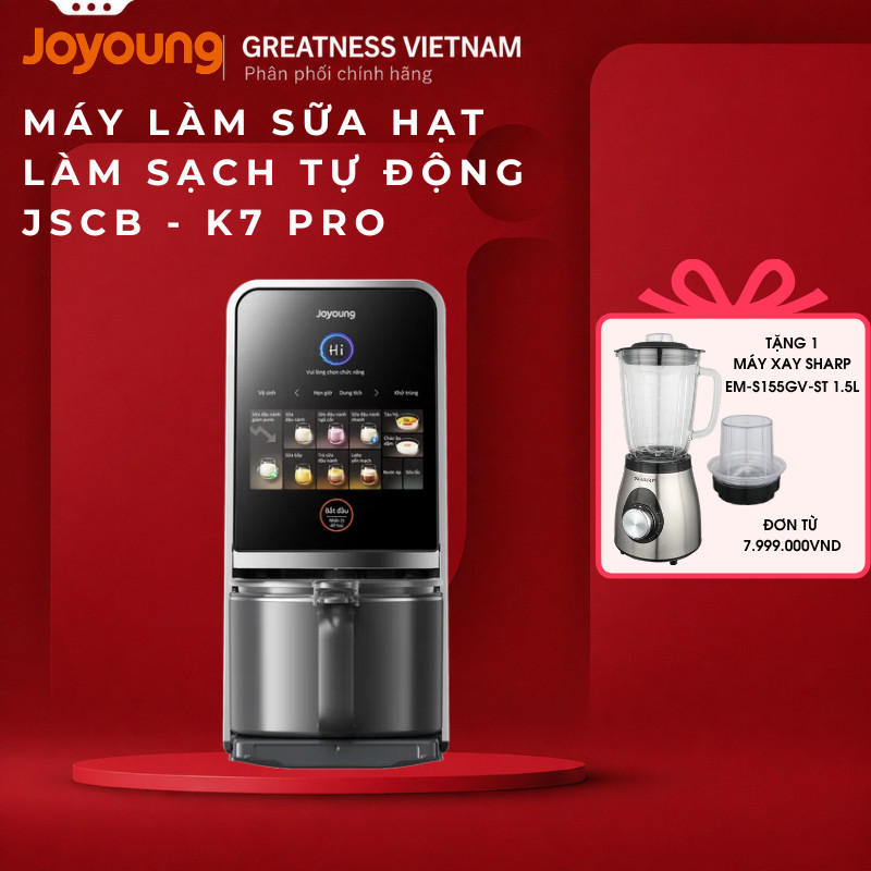Máy nấu sữa hạt đa năng JOYOUNG làm sạch tự động JSCB-K7 PRO - BH chính hãng 2 năm