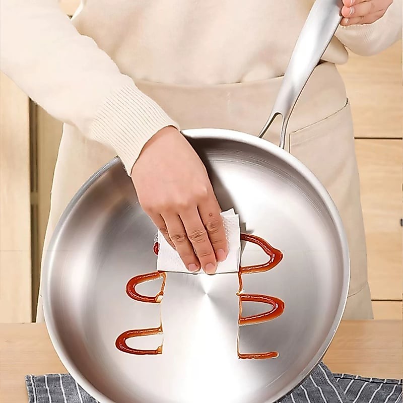 Chảo Inox 304 DULICA HOUSE - Đáy Phẳng Chuyên Chiên Rán, Chống Dính Tự Thân Dày Dặn Sáng Bóng | BigBuy360 - bigbuy360.vn