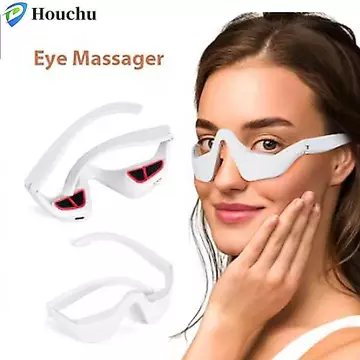 Máy mát xa mắt HOUCHU, Máy mát xa điện chống lão hóa Máy chăm sóc mắt, Máy làm đẹp Chăm sóc sắc đẹp Trị liệu ánh sáng đỏ Kính dưới mắt Micro-Current Massage Trị liệu thư giãn