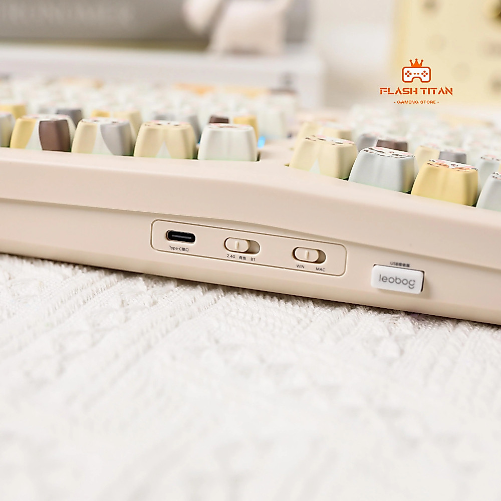 Bàn phím cơ bluetooth LEOBOG A75 ALICE Không Dây 3 chế độ kết nối Thiết kế công thái học Led RGB Mach xuôi, Có núm xoay | BigBuy360 - bigbuy360.vn