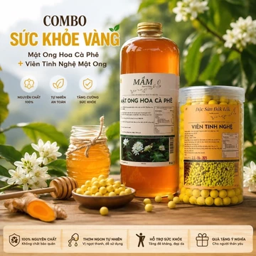 Combo Viên Nghệ Mật Ong 500g Và Mật Ong Hoa cà Phê 1 lít