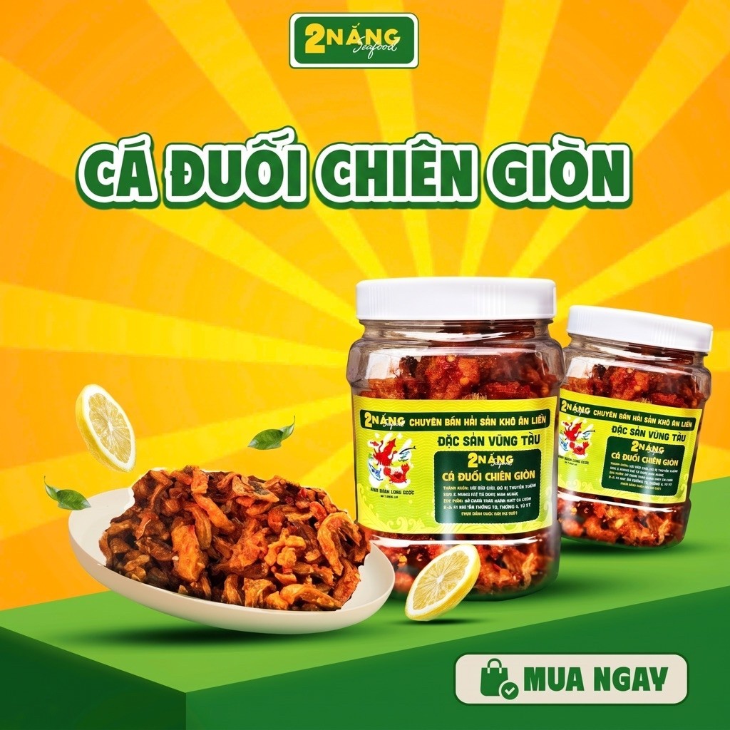 Cá Đuối Chiên giòn Sốt Bơ Tỏi 2Nắng - Đặc Sản Vũng Tàu Ăn Vặt Food (Tên gọi khác:Cá đuối sốt trứng muối )