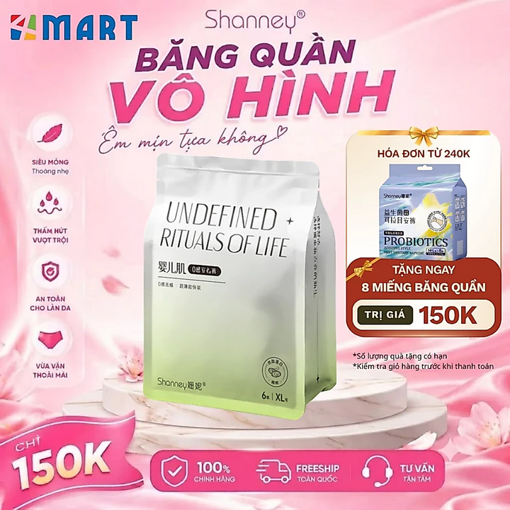 Băng vệ sinh nữ dạng quần Shanney STS vô hình mặc với mọi trang phục, mỏng nhẹ, chống tràn hiệu quả