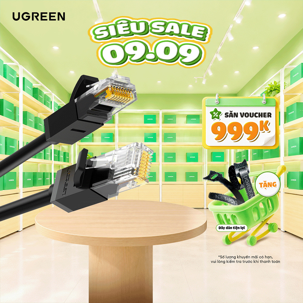 Cáp mạng Cat6 UGREEN NW102 | Lõi 26AWG CCA nhôm mạ đồng sử dụng mạng Ethernet / RJ45 | Bảo hành 18 tháng 1 Đổi 1 - 50173