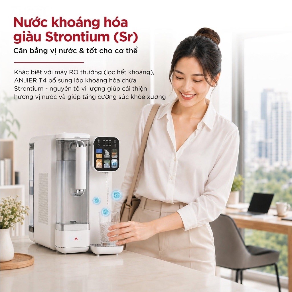 [TẶNG ĐẦU LỌC CF30] Máy Lọc Nước Để Bàn ANJIER T4 Bù Khoáng Nóng Lạnh | Chính Xác Nhiệt Độ-Lõi Lọc Đôi-UVC khử khuẩn | BigBuy360 - bigbuy360.vn
