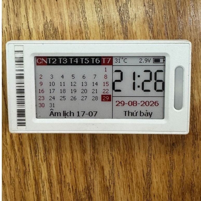 [DIY]Bộ Màn Hình Mực Điện Tử E-Ink 2.13 Inch 3 Màu - Đồng Hồ, Lịch, Khung Ảnh Mini (Sẵn Firmware, Kết Nối Bluetooth) | BigBuy360 - bigbuy360.vn