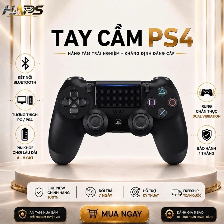 Tay Cầm PS4 DualShock 4 Chính Hãng Qua Sử Dụng (Tay Cầm 2nd Cũ) Kết Nối PC, Laptop, Bluetooth Chơi FO4, Steam