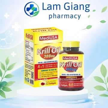 Dầu nhuyễn thể Krill Oil MediUSA bổ sung omega 3 hỗ trợ sức khỏe tim mạch