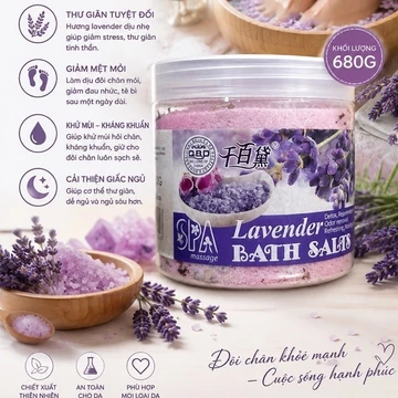 muối ngâm chân thảo dược lavender 680g ,dùng ngâm chân giúp thư giãn