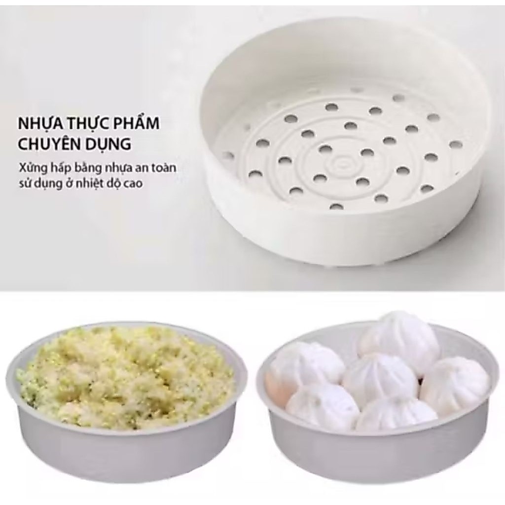 Khay Hấp Rau Củ Thực Phẩm Bánh Bao Xôi Thịt Hình Tròn Dùng Kèm Nồi Cơm Điện Nhanh Tiện Lợi | BigBuy360 - bigbuy360.vn