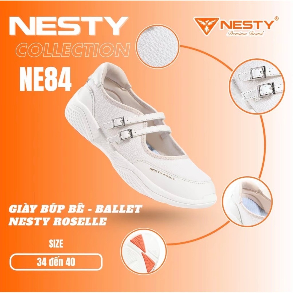 [NE84] Giày Búp Bê NESTY ROSELLE – Mary Jane 2 Quai Khóa Cá Tính, Êm Nhẹ, Dễ Phối Đồ NE84