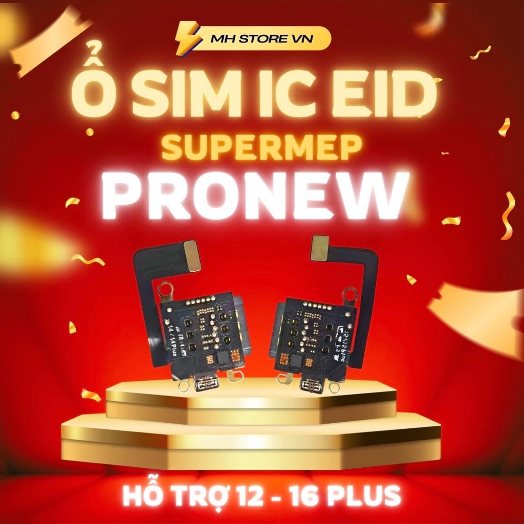 Ổ sim EID/MEP của PRONEW tích hợp IC SuperMEP cho 12-16plus, lắp 1-2 SIM Ko cần dùng sim ghép ngoài | BigBuy360 - bigbuy360.vn