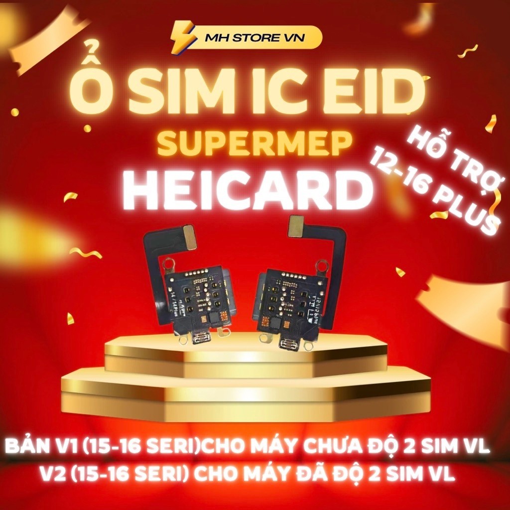 Ổ sim EID/MEP của HEICARD tích hợp IC SuperMEP cho 12-16plus, lắp 1-2 SIM Ko cần dùng sim ghép ngoài | BigBuy360 - bigbuy360.vn