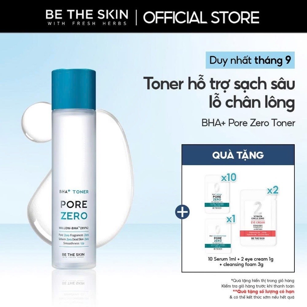 Toner Giúp Hỗ Trợ Làm Sạch Sâu Lỗ Chân Lông BHA+ Pore Zero Toner BETHESKIN 150ml