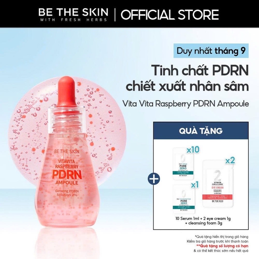 Serum Dưỡng Sáng, Đàn hồi da Vita Vita Raspberry PDRN Be The Skin Ampoule 30ml