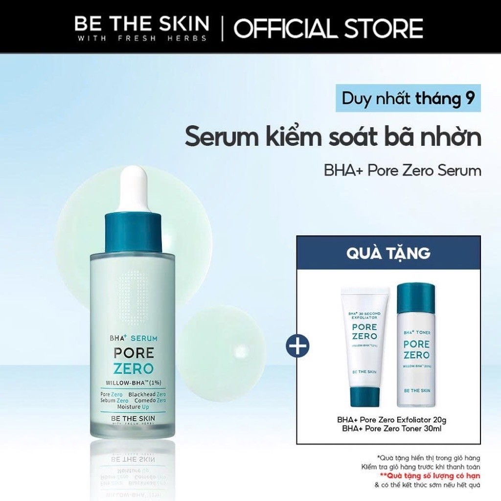 Tinh Chất Hỗ Trợ Giảm Mụn & Kiểm Soát Bã Nhờn BHA + Pore Zero Serum BETHESKIN 30ml