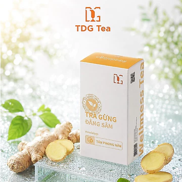 Trà Gừng Đẳng Sâm TDG Hộp 30 Túi Lọc Trà Thảo Mộc Thiên Nhiên Hương Gừng Ấm Dễ Uống Hằng Ngày