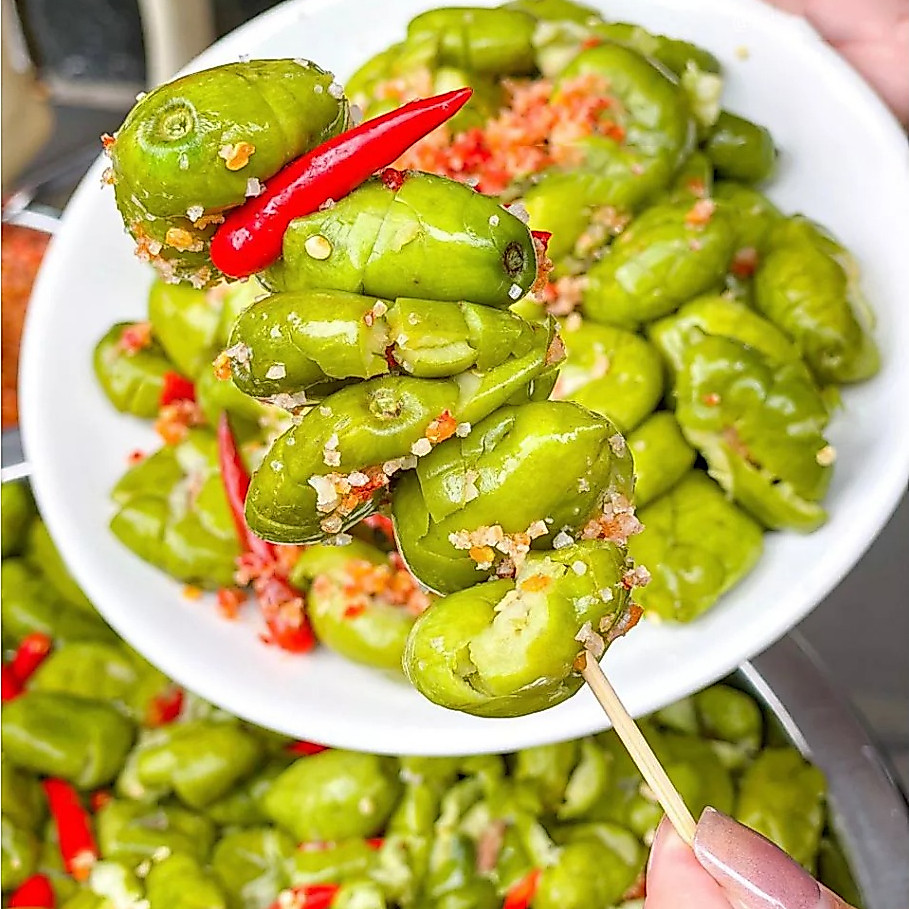 Cà Na Đập Dập Xốc Muối Ớt Ngâm Chua Ngọt Laman Food Túi Chân Không
