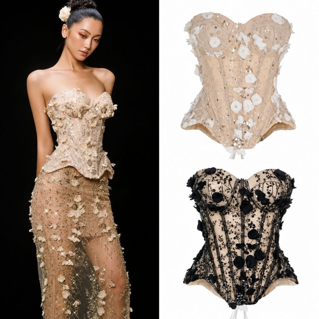 Set Áo Corset Kim Sa + Chân Váy