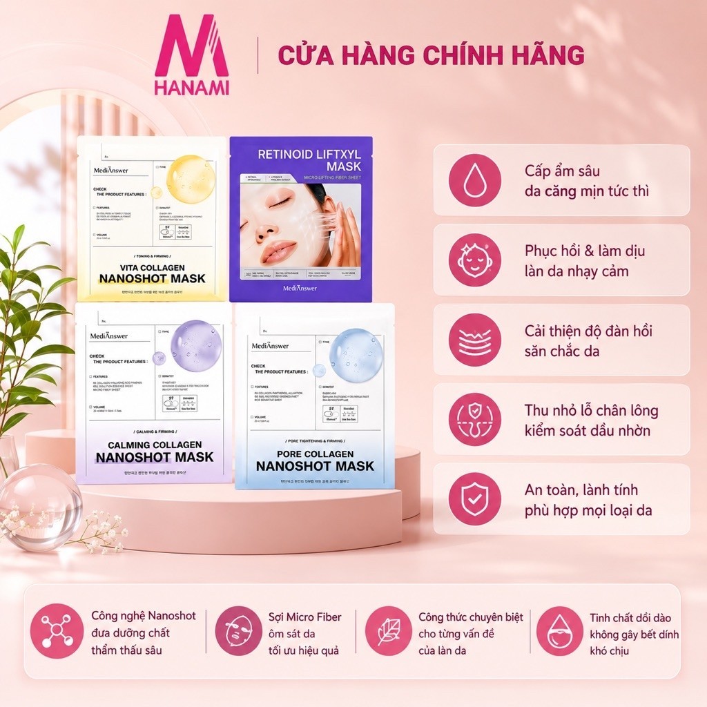 {MẪU MỚI} HỘP 5 Miếng Mặt Nạ Thạch MediAnswer Mask 37g