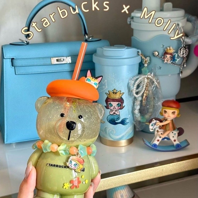 [CHÍNH HÃNG] Bình Starbucks × POP MART MOLLY Bearista Glass Cold Cup 460ml | BigBuy360 - bigbuy360.vn