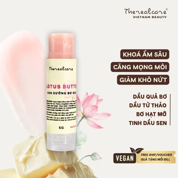 SON DƯỠNG BƠ SEN DƯỠNG MÔI BAN ĐÊM, KHOÁ ẨM CHO MÔI MỀM CĂNG MỌNG LOTUS BUTTER 5G - Therealcare