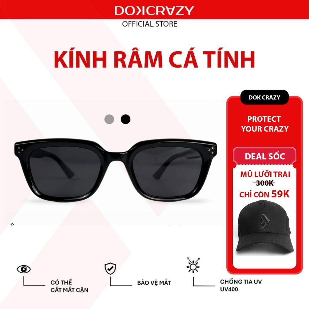 Kính mát thời trang DOKCRAZY BILLY Streetwear Hot Trend độc đáo chất liệu cao cấp, Unisex, UV400