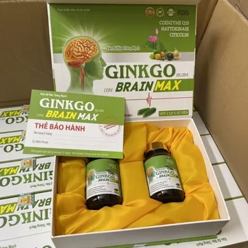 Viên bổ não thông mạch Ginkgo Biloba Cere Brain Max - Ginkgo 600mg giúp bổ não - Ginkgo Brain max hộp 60v