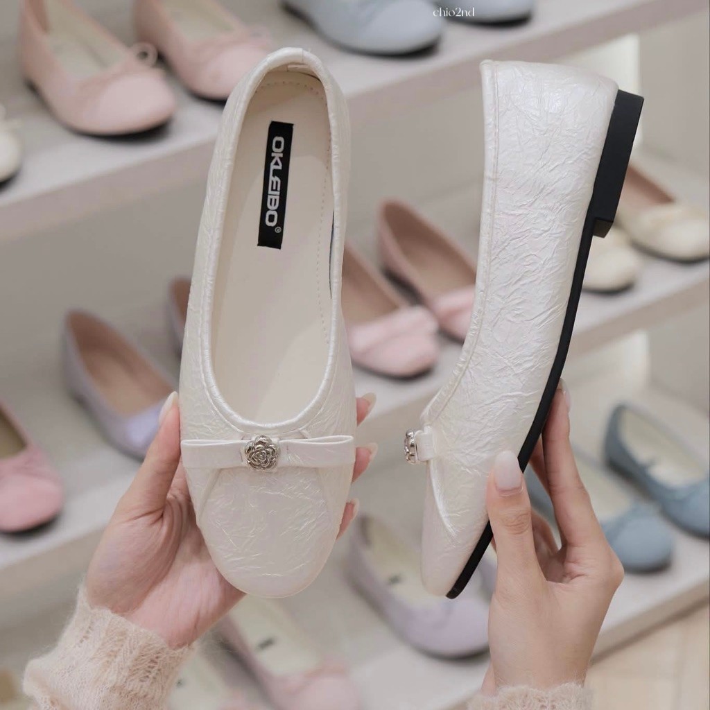 𝗕𝘆𝗖𝗮𝗻𝗱𝘆|Order - Giày Búp Bê Nữ Đính Đá Hoa OK OKLeiBo
