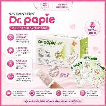 Gạc Rơ Lưỡi Dr Papie 30 Gói – Gạc Rơ Lưỡi Vô Trùng, Làm Sạch Khoang Miệng Cho Trẻ Sơ Sinh