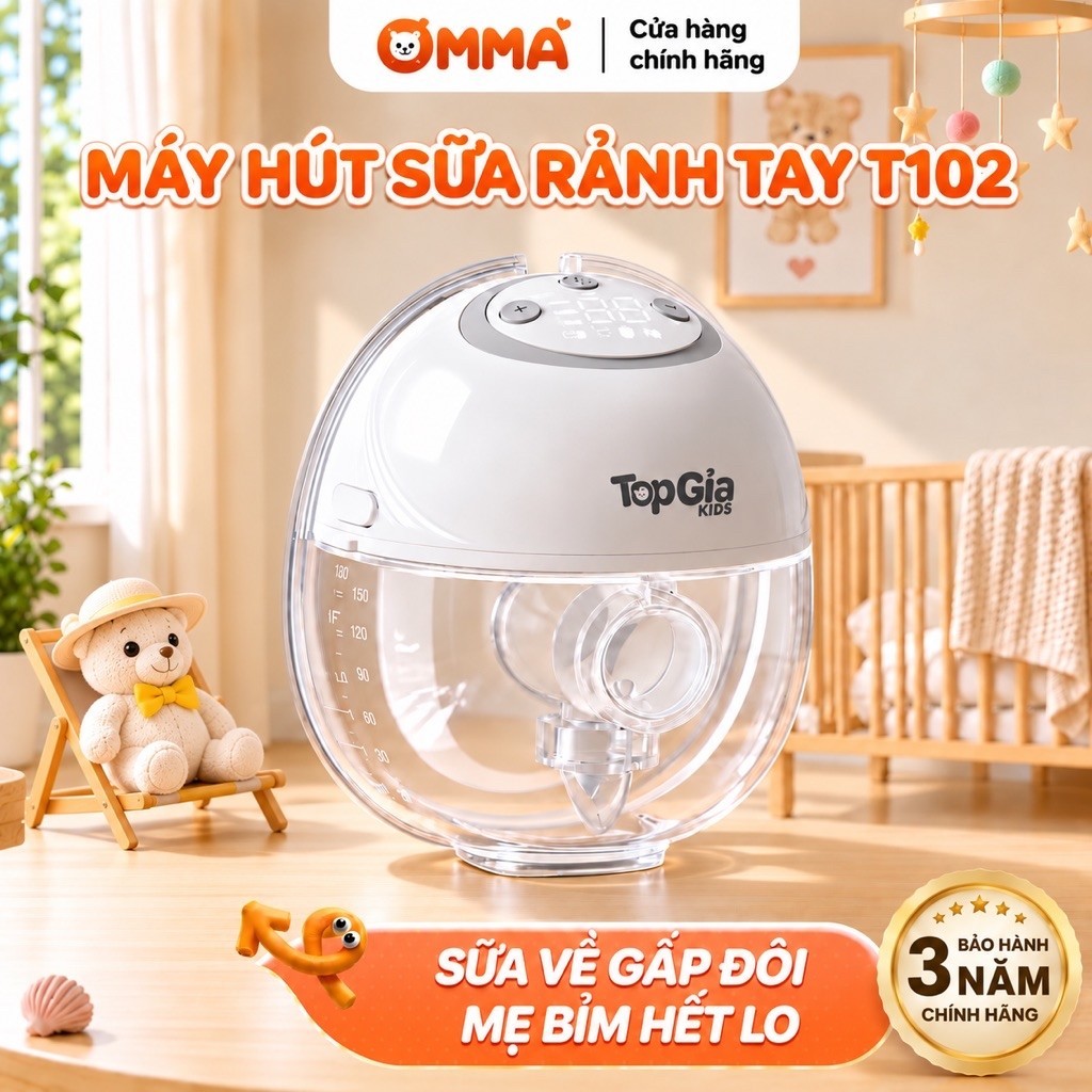 [🔥 ƯU ĐÃI ĐỘC QUYỀN 🔥] Máy hút sữa không dây Topgiakids T102 kích sữa hiệu quả,hút êm hút kiệt 4 chức năng 9 cấp độ hút